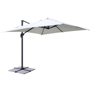 Ombrellone a braccio t.b.t. con base grigia per giardino e terrazza.