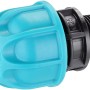 Connettore t.b.t. per irrigazione interrata, blu/nero.