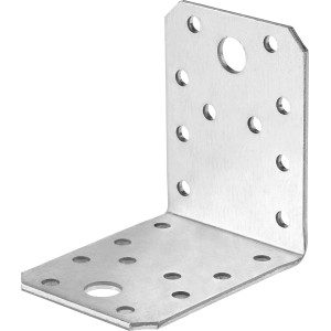 Staffa angolare zincata 70x70x55 mm, set da 20 pezzi per costruzioni in legno.