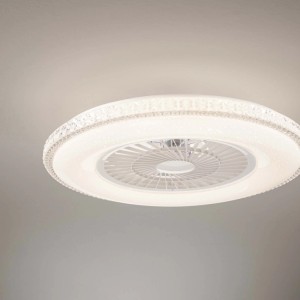Plafoniera LED ventilatore Borea 46W 5500LM CCT dimm 59,5x15,5 cm bianco