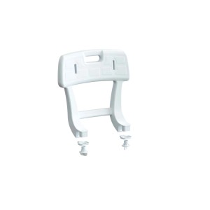 Schienale bianco per sedile doccia, accessorio per doccia, regolabile in altezza.