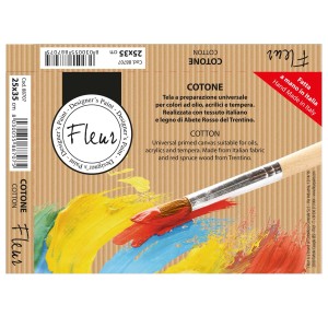 t.b.t. Telaio con pennello e residui di pittura.