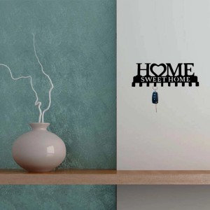 Portachiavi nero "Home Sweet Home" a parete con chiave.