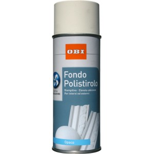 Bomboletta spray di fondo t.b.t. per polistirolo, adatta per interni ed esterni.