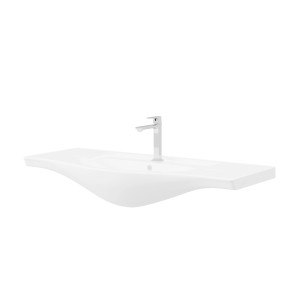 Lavabo singolo t.b.t. bianco con rubinetto, design bagno moderno.
