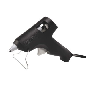 Pistola per colla a caldo nera per bricolage e riparazioni.
