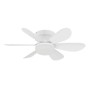 Ventilatore da soffitto a LED Eglo Clovelly bianco, Ø 52 cm, con cinque pale. Ideale per piccoli spazi.