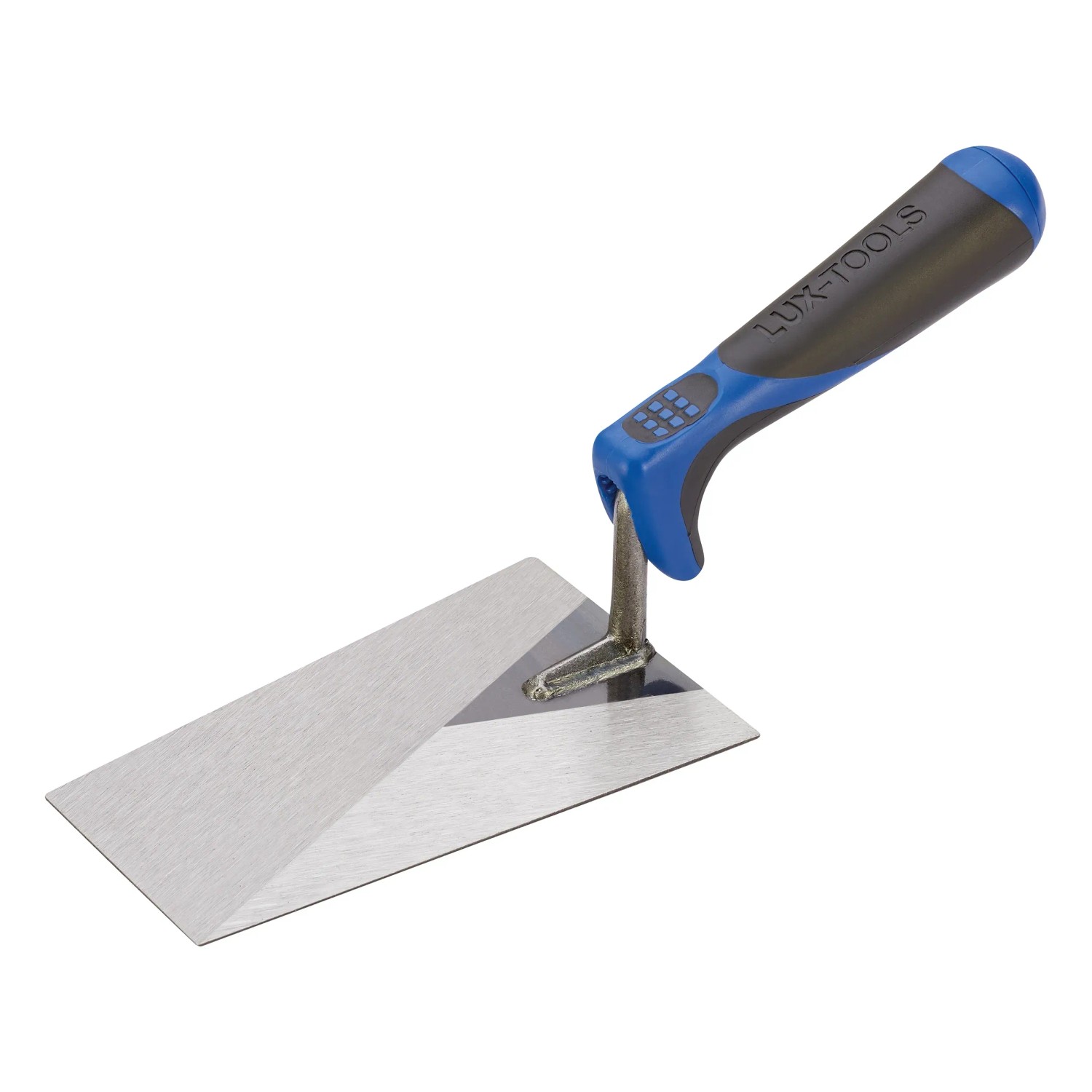 Cazzuola da intonaco LUX Comfort, 140mm, con manico bicomponente blu e nero.