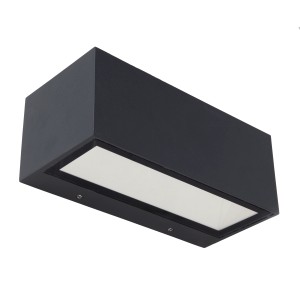 Moderna lampada da parete per esterni a LED Lutec Gemini M in antracite. Design elegante per montaggio a parete esterno.