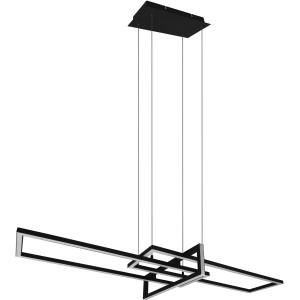 Moderna lampada a sospensione a LED Trio Salinas, 34W, nero opaco, con design geometrico per soggiorno e sala da pranzo.