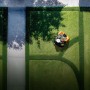 Worx M800 WR308E Landroid Vision robot rasaerba su erba, vista aerea.