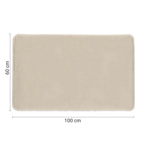 Tappeto da bagno rettangolare beige, 60x100 cm. Tappeto semplice per il bagno per un maggiore comfort.