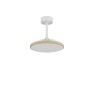Plafoniera LED bianca con decoro in legno