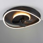 Plafoniera LED nera con ventilatore, design moderno.