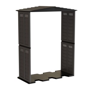 t.b.t. Accessorio per casette da giardino, scaffale in plastica marrone.