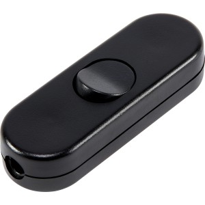 Interruttore a bilico nero t.b.t. per lampade, vista dall'alto.