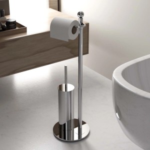 Set WC freestanding con portarotolo, cromato