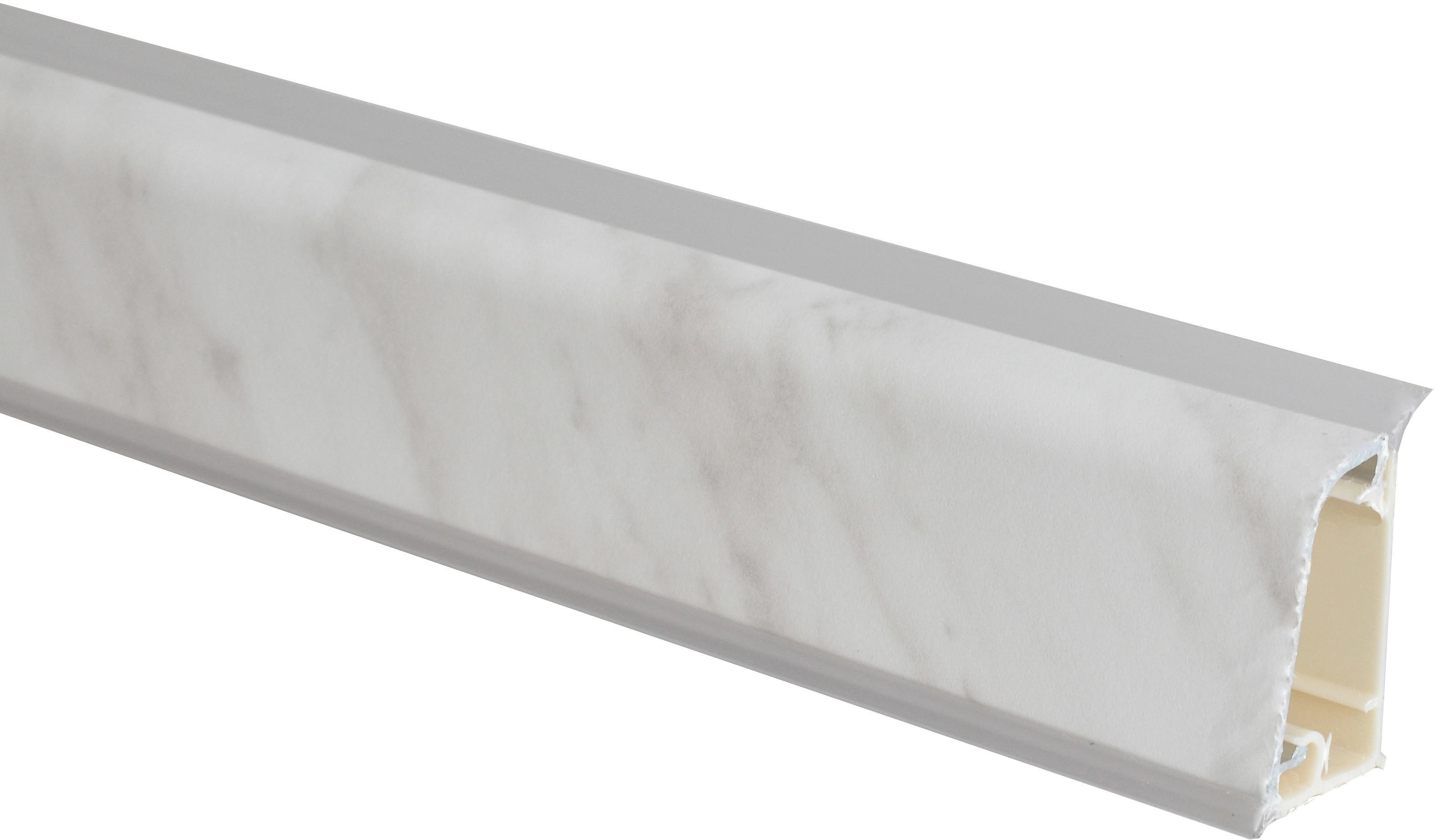 Alzatina top cucina in alluminio rivestito 4 mt marmo beige (0375)
