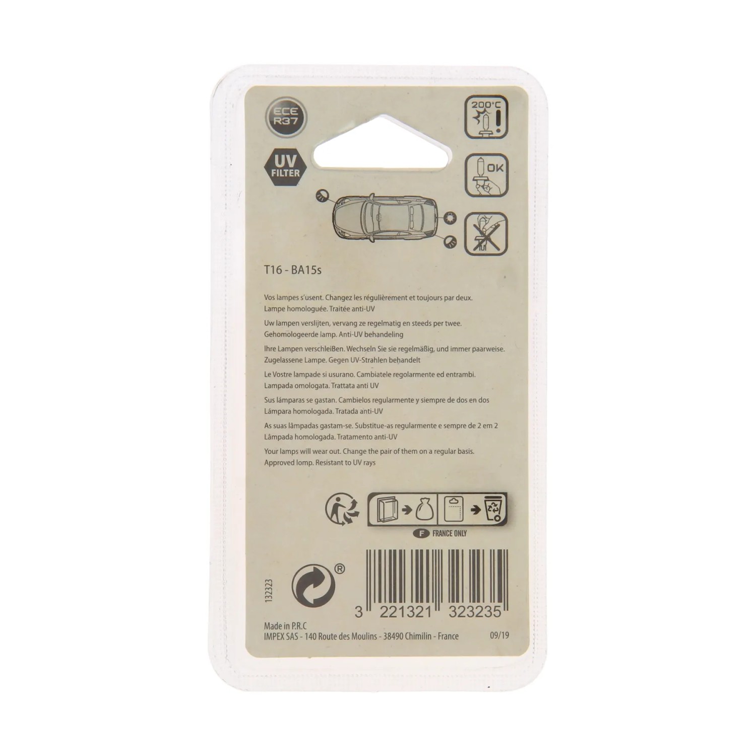 Pack De 2 Ampoules R5W 12V BA15s - XL Tech 132323 - Pour Veilleuses, Plaque, Intérieur Auto