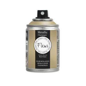 Vernice spray metallizzata color champagne di Fleur per progetti fai-da-te.
