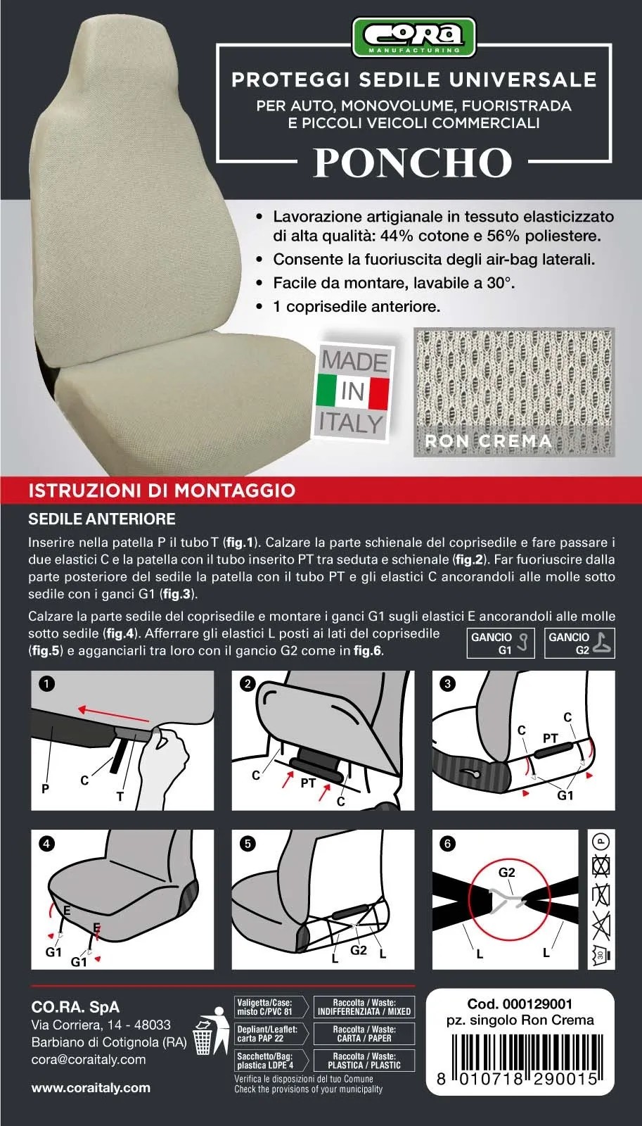 saferide | Poliestere Grigio 8 Sedile Coprisedilli Anteriori