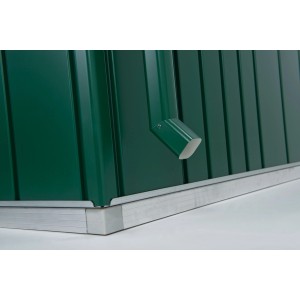 Set tubo pluviale Biohort per casetta Europa, grigio quarzo, con tubo e curva di scarico.