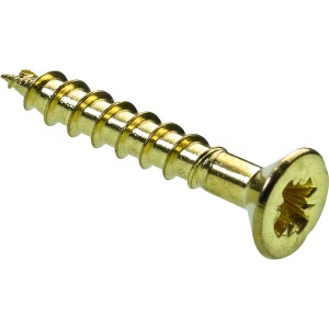 Vite Hettich 2,5x16 mm, acciaio ottonato per cerniere a stanga, vista dettagliata.
