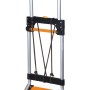 Carrello per officina pieghevole, argento con dettagli arancioni.