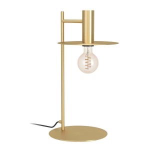 Lampada da tavolo di design t.b.t. dorata con lampadina.
