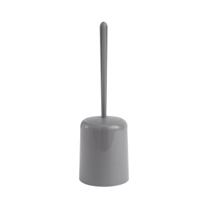 Set scopino WC grigio con porta scopino per il bagno.