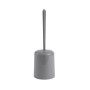 Set scopino WC grigio con porta scopino per il bagno.