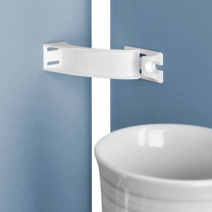 Chiusura di sicurezza bianca (set da 3) montata sulla porta dell'armadio, sicurezza bambini.