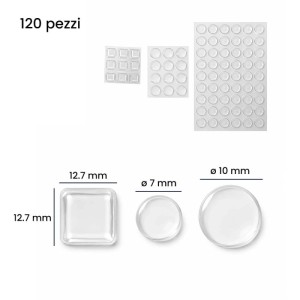 Confezione paracolpi antiscivolo misure assortite 120 pz
