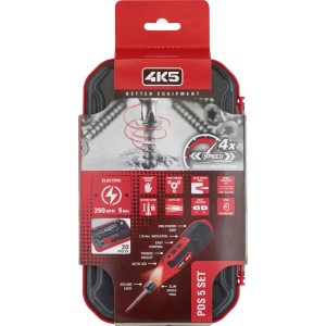 Set cacciaviti 4K5 PDS 5 con inserti e accessori in valigetta.