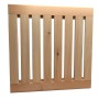 Accessorio doccia t.b.t. in legno chiaro con listelli verticali.