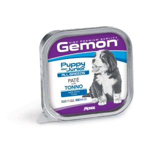 Gemon Puppy & Junior cibo umido per cani con tonno per tutte le razze.