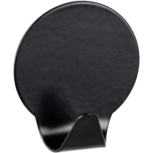 Set da 2 ganci rotondi autoadesivi Wenko in acciaio inox nero per bagno, cucina e casa.
