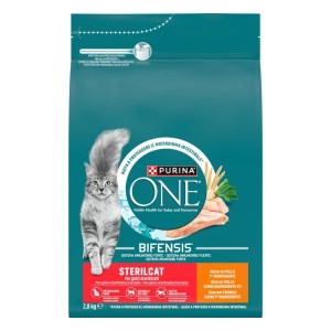 Croccantini per gatti Purina ONE sterilizzato pollo 2,8 kg