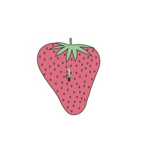 t.b.t. Gancio adesivo da parete a forma di fragola.
