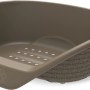 Cuccia per cani t.b.t. marrone in plastica con motivo rattan e impronta di zampa.