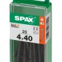 Viti universali Spax VGW TSP 4x40 mm, zincate, nere, 20 pezzi in scatola verde.