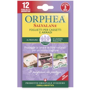 Orphea Salvalana foglietti antitarme per cassetti e armadi al profumo di lavanda.