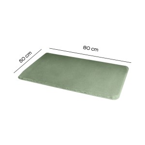 Tappeto da bagno rettangolare verde chiaro (80x50 cm).