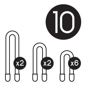 Set di fascette per cavi t.b.t., 10 pezzi, varie dimensioni.