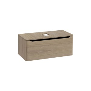 Mobile bagno base lavabo sospeso 1 cassetto Integra Round 100 cm golden oak