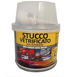 Barattolo di stucco per auto, camper, moto e barca. Stucchi speciali per riparazioni.