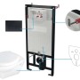 Set WC murale 6 in 1 senza brida bianco nero