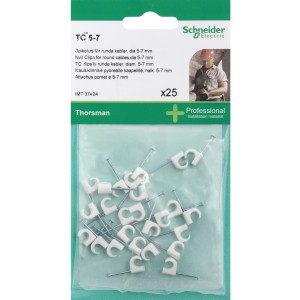Schneider Electric Thorsman Fascette a chiodo per cavi tondi, confezione da 25