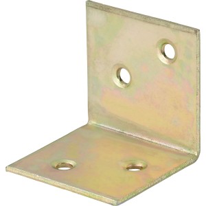 Squadretta ad angolo retto zincata gialla 40x40x40 mm per legno.