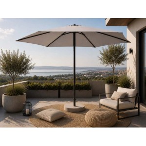 Ombrellone da giardino palo centrale Garden Friend Push Up Ø3 m grigio